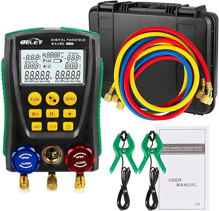Beley Digital HVAC Manifold Gauge Set